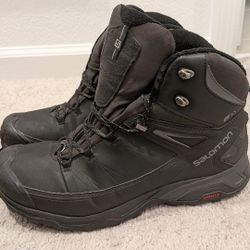 Salomon black waterproof winter boots size 9 men