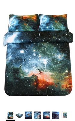 3D Galaxy Print Space Luxury Soft 4 piece duvet cover Bedding Set 1 Duvet Cover+2 Pillow cases and 1fitted sheet twin xl