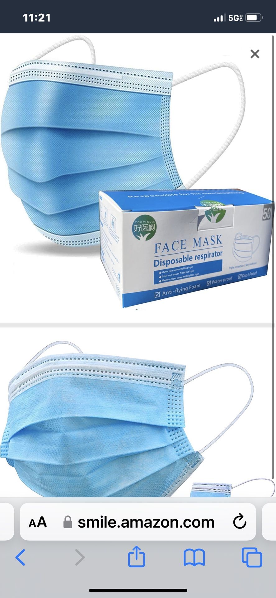 Face Masks for Adults Women Men (50 pcs)