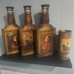 6 Jim Beam Decanters And High Ball Cup
