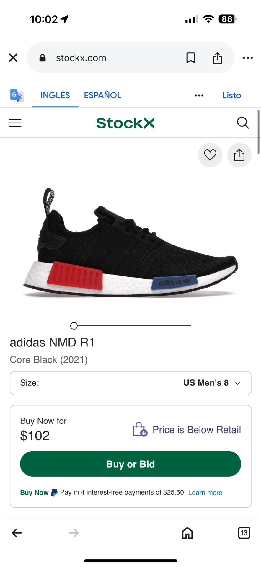 Shoes Adidas NMD R1 Core Black (2021) Size 8 Used good $29
