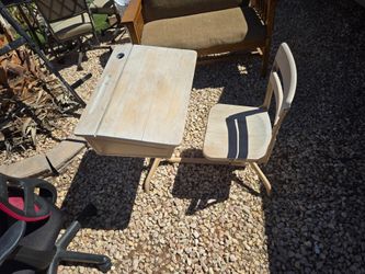 Vintage School Desk with Attached Chair with delivery
