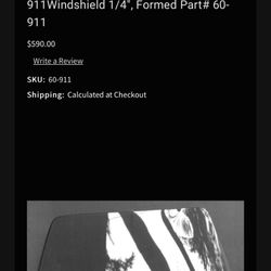 Porsche 911 964 993 front and rear windshield window Poly-carbonate 