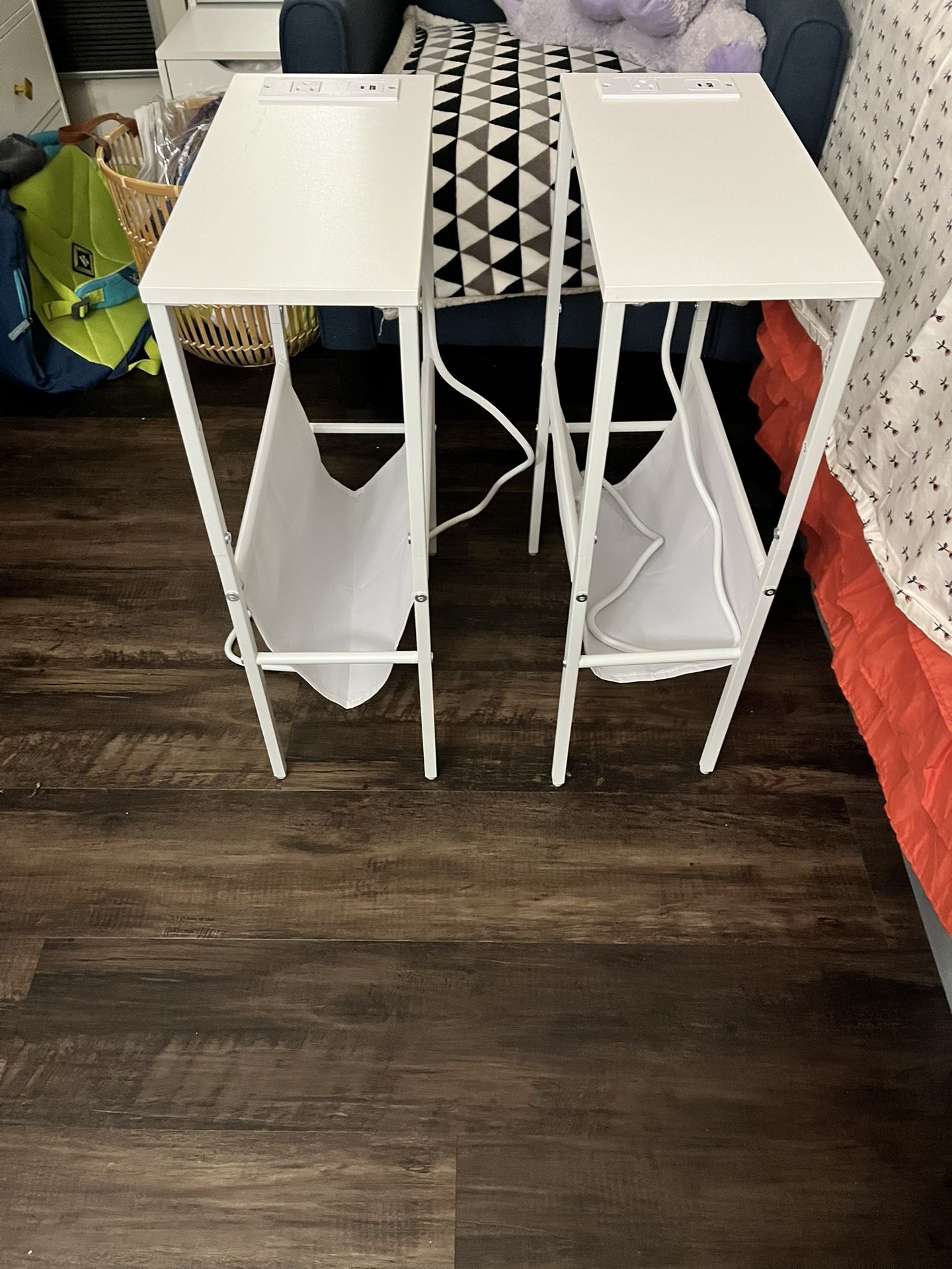 Lightweight side tables / end tables / night stands with electric outlets