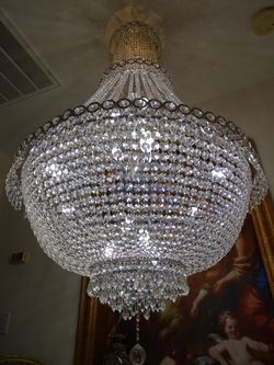 4 Ft Italian Crystal Chandelier