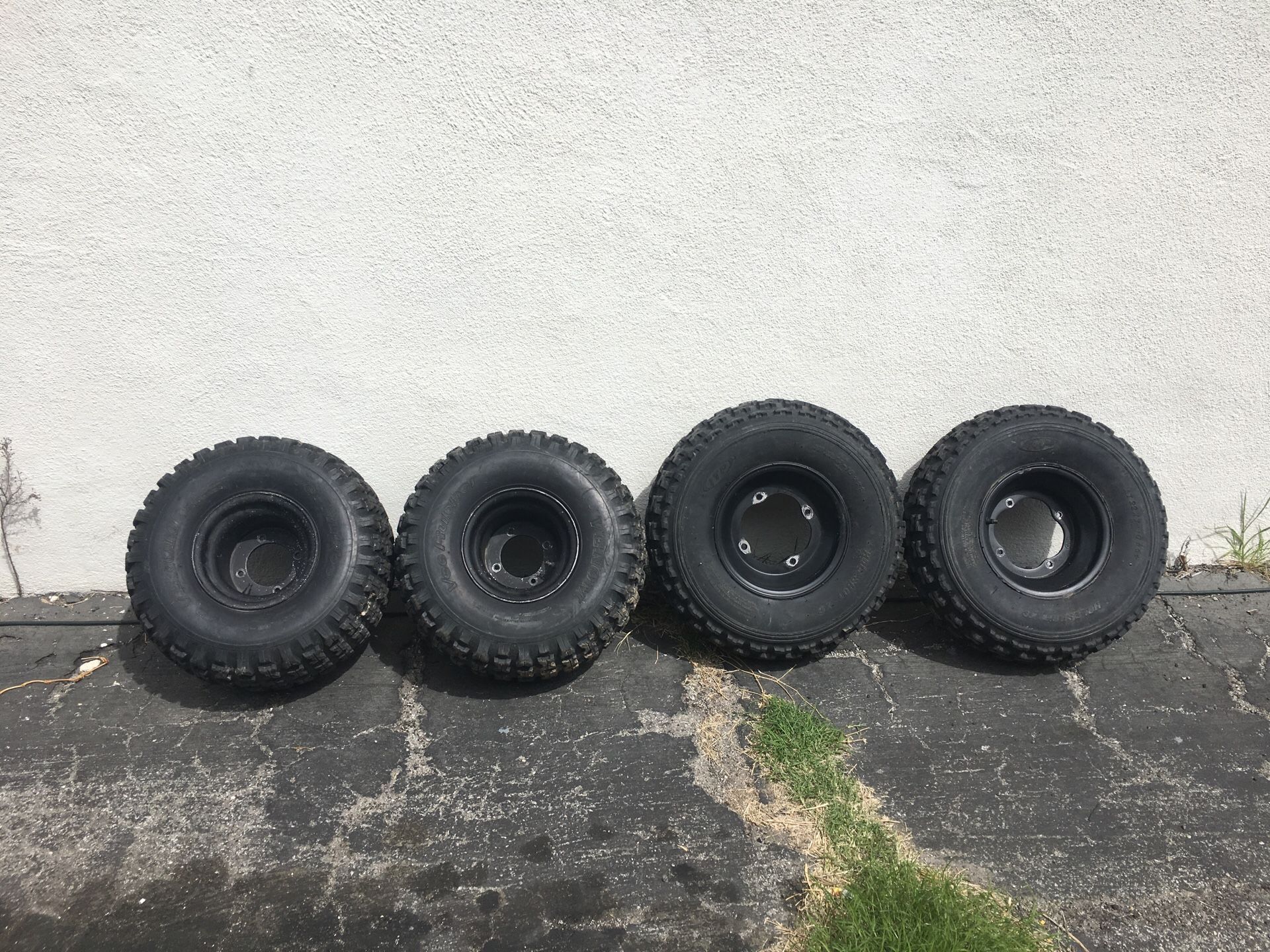 Banshee Rims Yamaha ATV ITP Alum Rims and Holeshot Tires fits Banshee Warrior Raptor ...