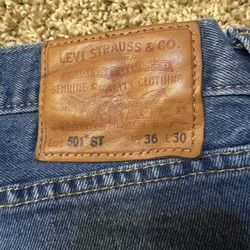 Levi's 501 Premium Original Fit Button Fly Blue Denim Jeans Mens Size 36x30