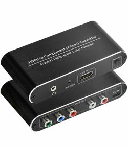 HDMI To Component Converter With Scaler Function, HDMI To YPbPr 5RCA RGB Scaler Adapter V1.4 With R/L Audio Output Support For MacBook TV Blu-Ray DVD 