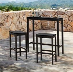 Black HDPS with aluminum Bar table with 2x barstools