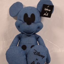 12” Disney X AE Mickey Mouse 12" Plush Blue Denim American Eagle Special Edition Were