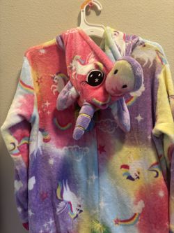 Little Kids Unicorn Onesie For Halloween Custome for Ages 9 to 10 years old