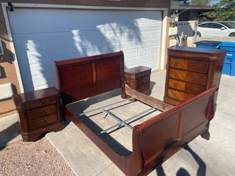 Bedroom set Queen size Dresser 2 Nightstand Headboard and footboard