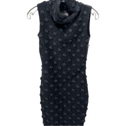 Natalia Romano Elegant Black Polka Dot Sleeveless Dress