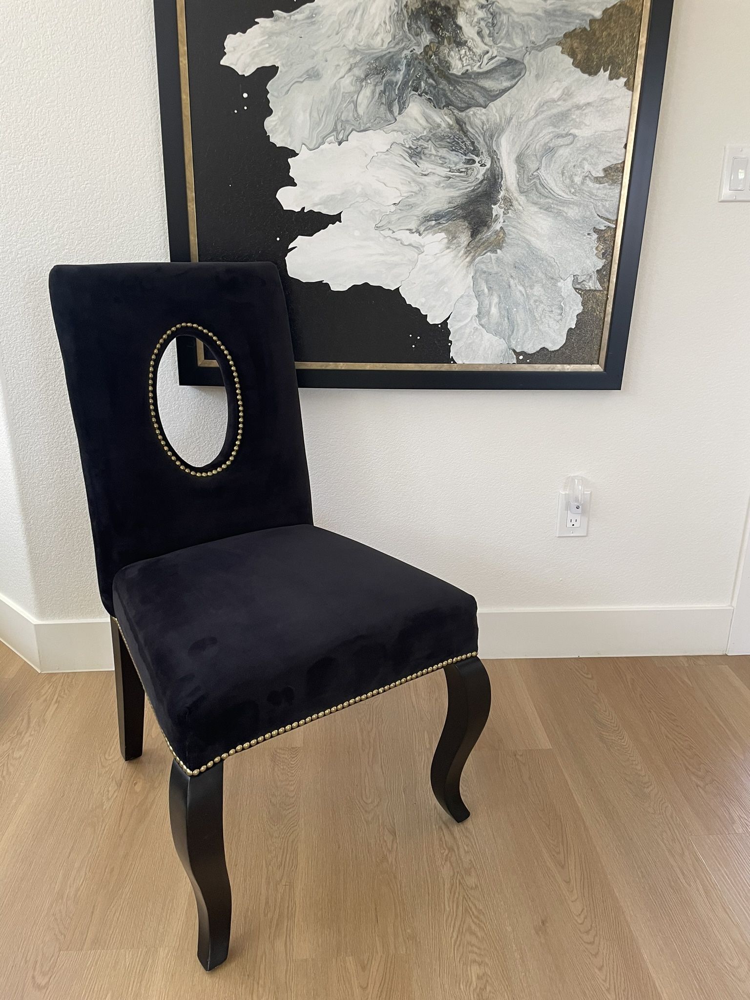 Unique Black Velvet Chair