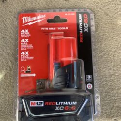 Brand new Milwaukee M12 12-Volt Lithium-Ion XC Extended Capacity 6.0Ah Battery