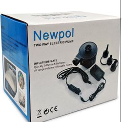 Newpol Inflatable Bed Pump, Electric Air Pump(100 Gallon/Min) for Air Mattress Beds, Inflatable Swimming Pools, Swimming Ring