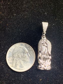 Virgin Mary Pendant 925 Diamond