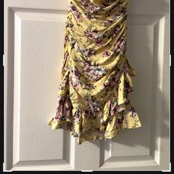 Forever 21 yellow floral summer dress Small 