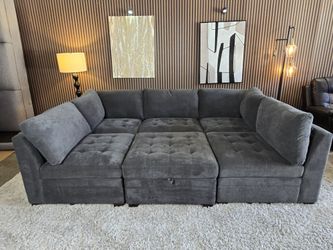Thomasville Tisdale Modular Sectional 6-piece Dark Gray with Storage
