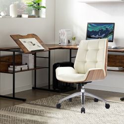 DC DiClasse White Computer Desk Chair Tilt Angle Adjustable Executive Office Use