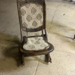Antique Victorian 1890's Folding Rocking Chair 