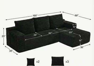 Black Boneless Couch