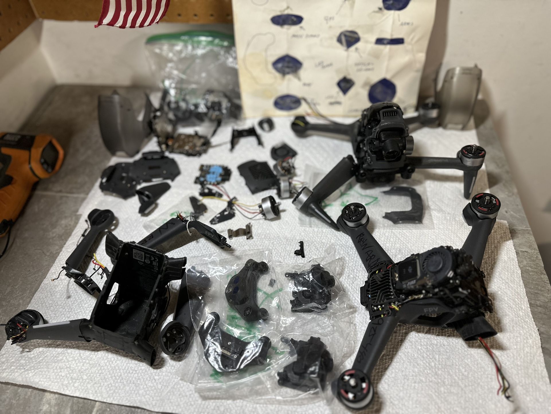 3 DJI FPV Drones For Parts (Fly No More Combo)