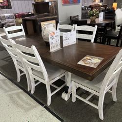 Valebeck Dining Room Set Table And  6 Chairs