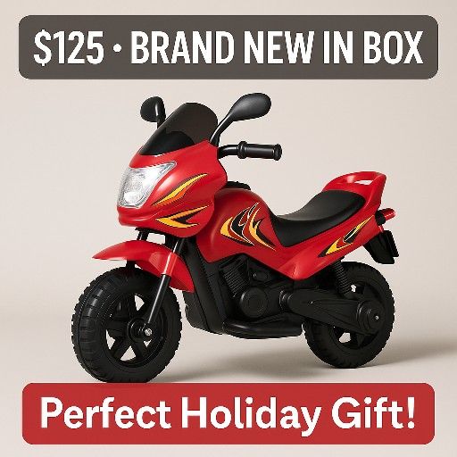 Kids 3-Wheel Electric Ride-On Motorcycle β BRAND NEW!