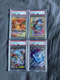 Pokemon TCG - PSA Graded Card Assortment - Charizard, Piplup, Vaporeon, Lucario