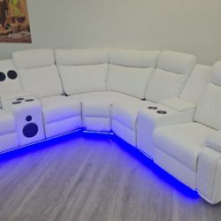 White Recliner Sectional **** Reclinable Blanco (SPECIAL OFFER)