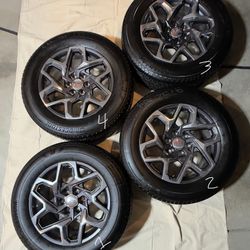 Selling my OEM GMC Sierra 1500 20” Polished Grey wheels with Bridgestone Alenza A/S 02 tires.