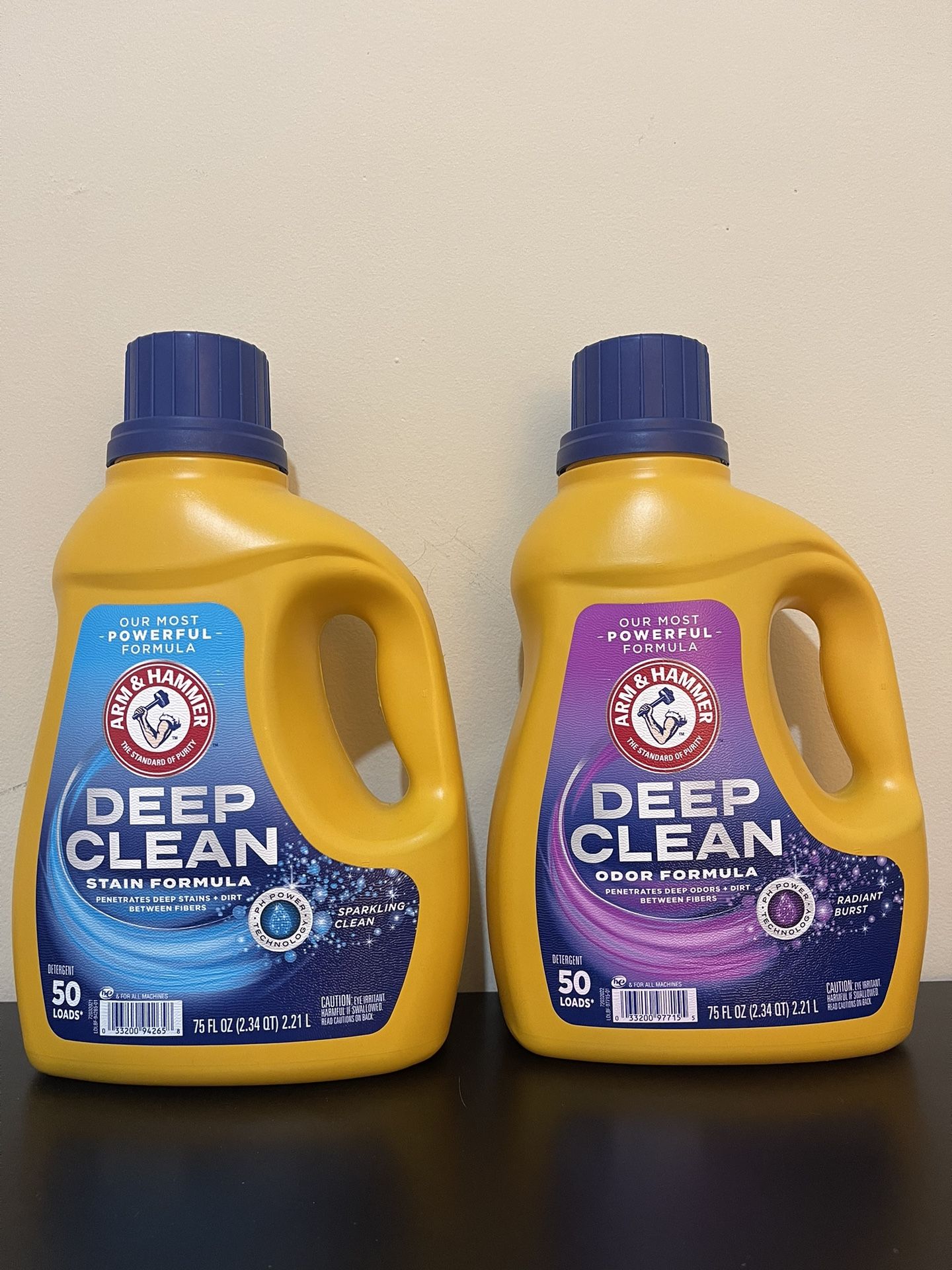 Lot Of 2 ARM & HAMMER Deep Clean Formula, Liquid Laundry Detergent, 75 fl oz, 50Loads