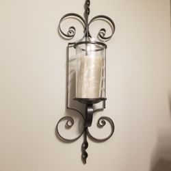 Wall Sconce Candle Holder With Glass