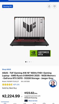 Asus TUF A16 5070 Gaming Laptop