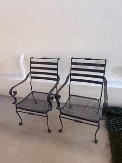 Wrought Iron Patio Chairs Set of 2