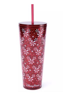 Mickey Mouse Icon Peppermint Swirl 24 Oz Travel Tumbler With Straw