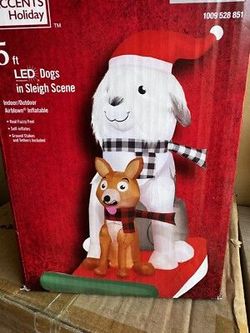 NEW Christmas Dogs on Sleigh Airblown Inflatable