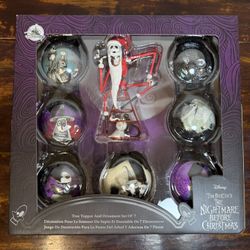 Disney Nightmare Before Christmas Jack Skellington Ornament Set and Tree Topper 