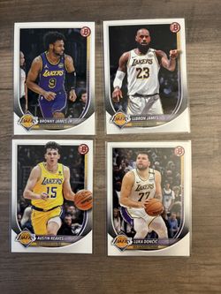 2025 Topps Bowman Los Angeles Lakers Bronny James Jr LeBron James Card Lot 