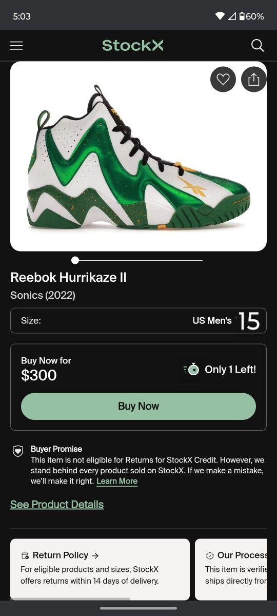 REEBOK HURRIKAZE IN BOX