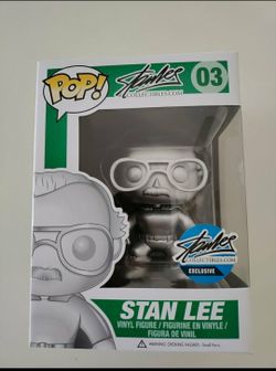 Stan Lee Funko Pop  #03 Platinum Silver Comikaze Con 2015 Exclusive