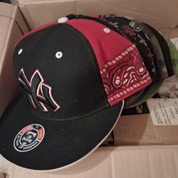 Collection Of MLB-NBA Hats Or Caps