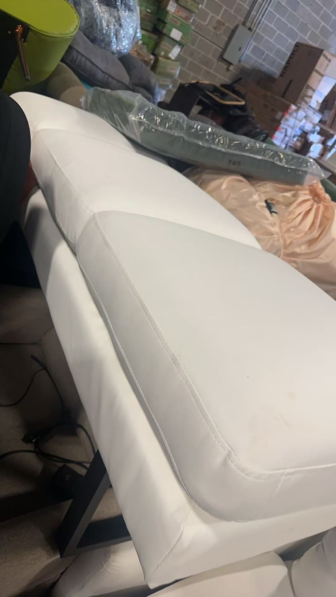 Waiting Room Chairs, Heavy Duty Office Guest Reception Bench, Faux Leather Upholstered Lobby Chairs for Salon, Conference Room 7008 (Cream White) $ 60