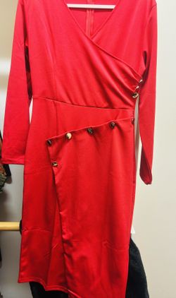 Stunning Red Dress-Gold Detail