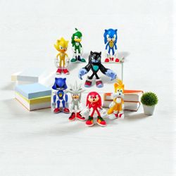Sonic The Hedgehog Action Figure Playset Pack Of 8 For Kids
