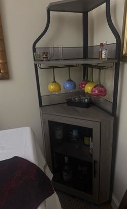 Corner bar cabinet