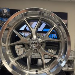 18x9.5 Ridler 661 Gloss Grey Diamond Cut Face & Lip Wheels 5x4.5 (0mm) Set of 4