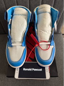 DS Jordan 1 High OG Off White UNC Sz 10 $1200 reimagined, travis scott, bred, kobe, union, brick by brick, mocha