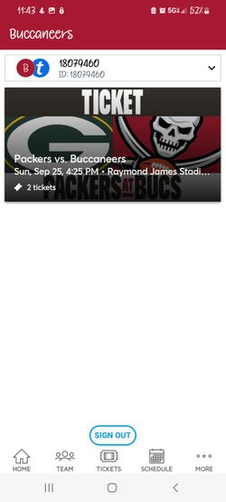 Buccaneers V Packers Tickets Thumbnail